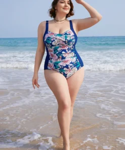 Floral Ruched Crossover Front Sculpt Waist One Piece Swimsuit -Clothing Shop 692907718 ob b4e67e83 f7b3 400a aa1f 245b9c365d71