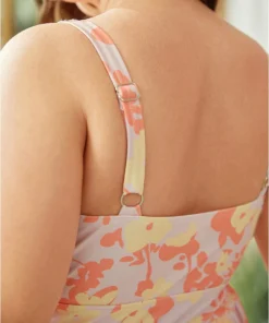 Floral Ruched Detail Ruffles Tiered Trim Swim Dress -Clothing Shop 693721910 cd