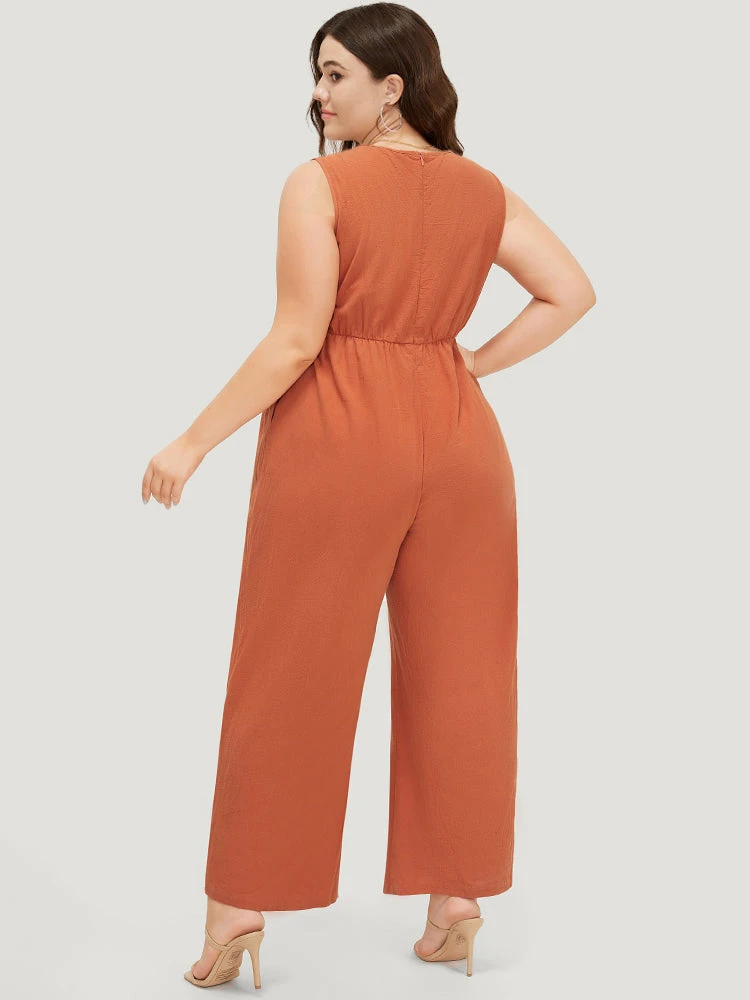 Plain Pocket Zipper Patchwork Tank Jumpsuit 7 Plain Pocket Zipper Patchwork Tank Jumpsuit - Image 5