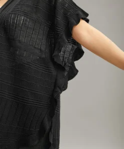 Anti-Pilling Plain Ruffles Split Hem Dolman Sleeve Cardigan -Clothing Shop 6 a0cecf05 b653 4218 bb4c 319be51f20d9