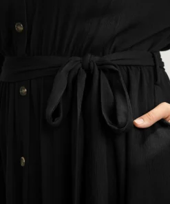 Solid Button Pocket Shirt Collar Belted Maxi Dress -Clothing Shop 6 cc7e2fa4 584e 4533 9b98 741ae87891f0