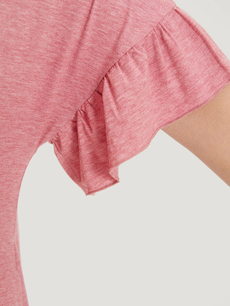 Supersoft Essentials Solid Ruffle Trim Split Side Dress 9 Supersoft Essentials Solid Ruffle Trim Split Side Dress - Image 7