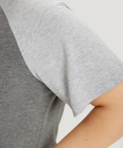 Colorblock Contrast Button Detail Raglan Sleeve Sleep Top -Clothing Shop 701583581 lg