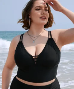 Adjustable Straps Crossover Back Bikini Top