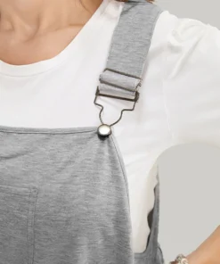 Solid Pocket Drawstring Overall Romper 30 Solid Pocket Drawstring Overall Romper -Clothing Shop 70289106 rb