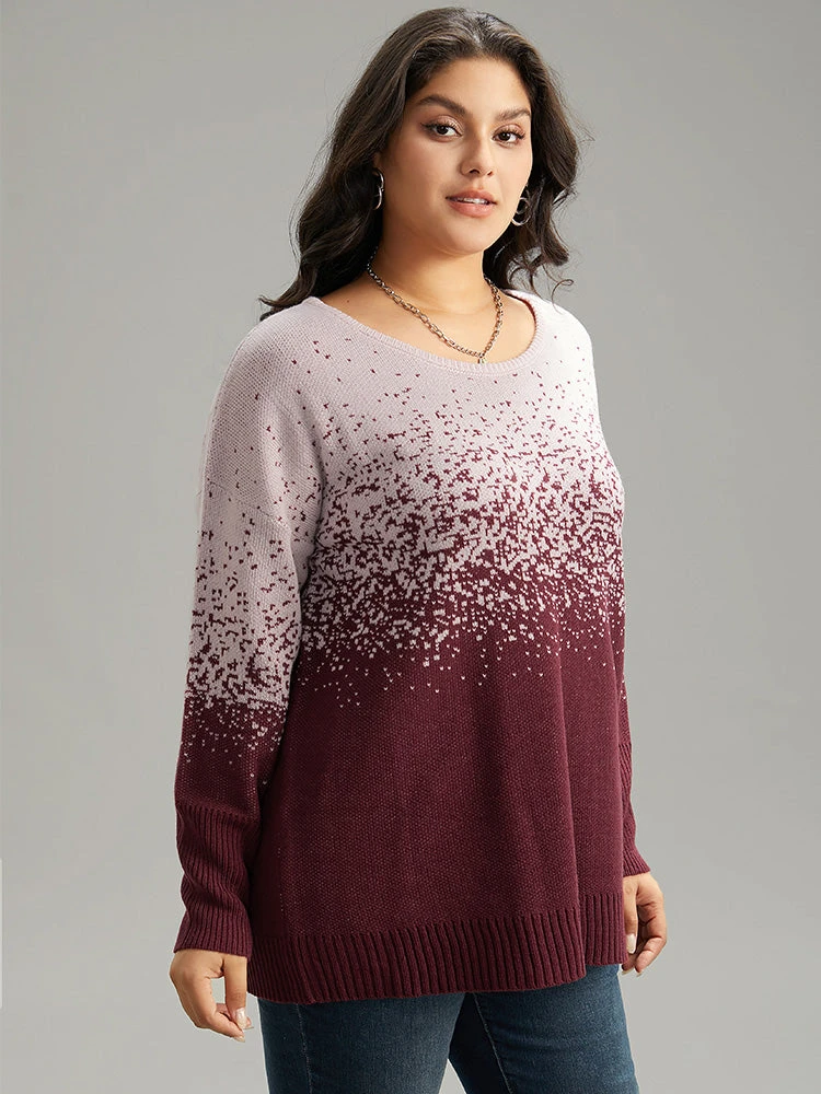 Ombre Contrast Heather Round Neck Pullover 5 Ombre Contrast Heather Round Neck Pullover - Image 3