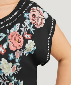 Bandana Pocket Round Neck Batwing Sleeve Dress -Clothing Shop 704245127 zg