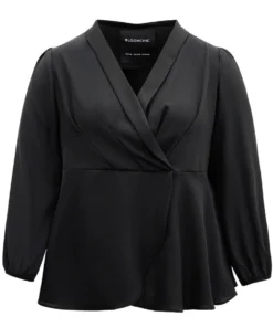 Static-Free Plain Pleated Wrap Blouse 22 Static-Free Plain Pleated Wrap Blouse -Clothing Shop 705043216 vn 7ef13e47 ce5e 4b23 9681 9fb38d2e4fbc