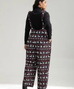 Christmas Elk Print Elastic Waist Knot Jumpsuit -Clothing Shop 705112868 pz ba505437 97b0 4e63 bc09 d16ccdef5ed4