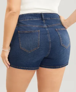 Skinny Very Stretchy High Rise Dark Wash Contrast Denim Shorts -Clothing Shop 707020741 cd dc418dd7 fad2 4799 9a8e 6f780297b2e9