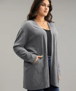Supersoft Essentials Solid Loose Patched Pocket Cardigan -Clothing Shop 708875824 ux