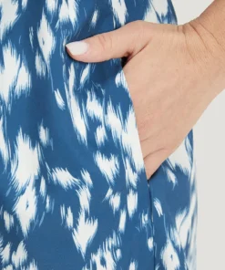 Batik Print Ruffle Sleeve Pocket Elastic Waist Jumpsuit -Clothing Shop 709721585 gm