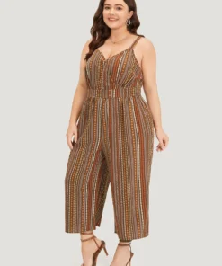 Bandana Print Pocket Adjustable Straps Wrap Cami Jumpsuit -Clothing Shop 711040836 pa