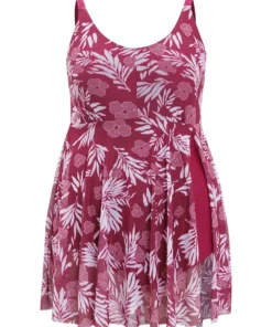 Floral Print Adjustable Straps Flutter Split Hem Swim Dress -Clothing Shop 711040869 gk 06aa93f6 db40 45fc 884a adf58f3a7071