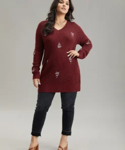 Plants Embroidered Plisse Elastic Cuffs Pullover -Clothing Shop 711396427 mf