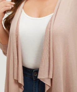 Supersoft Essentials Solid Asymmetrical Hem Lapel Collar Cardigan -Clothing Shop 715372370 my