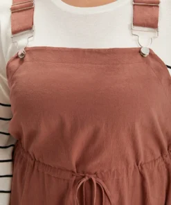 Plain Drawstring Pocket Metal Detail Suspender Skirt -Clothing Shop 715564567 iy