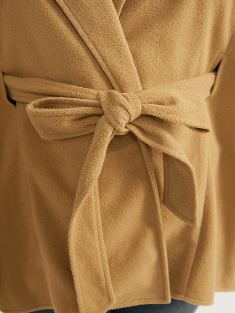 Solid Hooded Belted Batwing Sleeve Jacket 11 Solid Hooded Belted Batwing Sleeve Jacket - Image 9