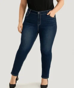 Contrast Trim Stitch Dark Wash Jeans -Clothing Shop 716852386 gy ecb15459 43ce 4639 8feb b8098f590e75