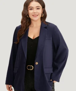 Anti-Wrinkle Button Through Belted Blazer 16 Anti-Wrinkle Button Through Belted Blazer -Clothing Shop 718001949 aq