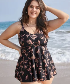 Plant Print Ruffle Tiered Tankini Top -Clothing Shop 719442870 xf b6b629a6 92a4 486a b691 9333cccf262f