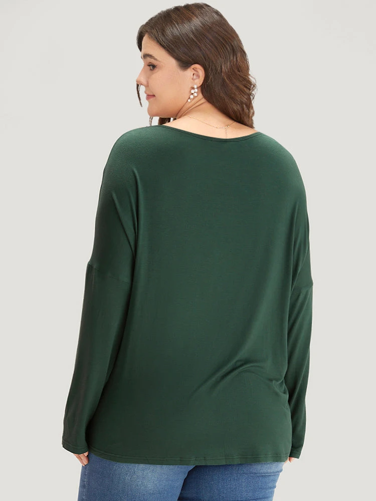 Supersoft Essentials Plain Batwing Sleeve Crew Neck T-shirt 8 Supersoft Essentials Plain Batwing Sleeve Crew Neck T-shirt - Image 6