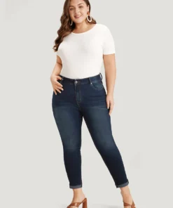 Very Stretchy Pocket Dark Wash Roll Hem Jeans -Clothing Shop 720596779 wk bf6671c7 b200 45e7 8f4e 0c891016b5cb