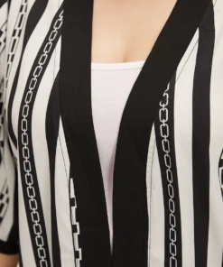 Striped Patchwork Contrast Open Front Kimono 17 Striped Patchwork Contrast Open Front Kimono -Clothing Shop 721117769 kj