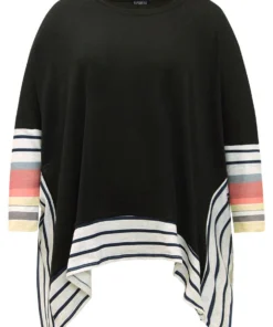 Striped Patchwork Colorblock Contrast Crew Neck Sweatshirt -Clothing Shop 722770730 qg