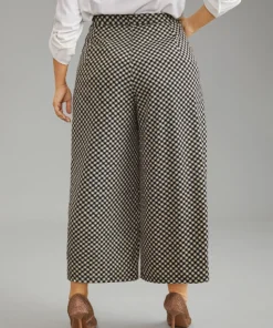 Gingham High Rise Elastic Waist Straight Leg Pants -Clothing Shop 722924794 bx 10047b98 61f1 4f53 8c4f 108b7dea57f7