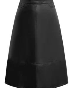 PU Leather Pocket Elastic Waist Cropped Skirt -Clothing Shop 724179162 ni