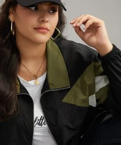 Colorblock Patchwork Pocket Zipper Windbreaker 20 Colorblock Patchwork Pocket Zipper Windbreaker -Clothing Shop 724659477 zq