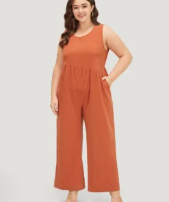 Plain Pocket Zipper Patchwork Tank Jumpsuit 13 Plain Pocket Zipper Patchwork Tank Jumpsuit -Clothing Shop 725063830 mu