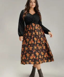 Supersoft Essentials Floral Patchwork Twist Front Dress