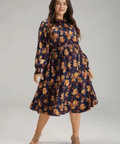 Supersoft Essentials Floral Print Mock Neck Dress