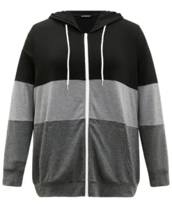 Colorblock Contrast Drawstring Zipper Hooded Sweatshirt -Clothing Shop 729285746 rm e97d6861 1315 4903 a583 32bc9f5d115f