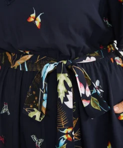 Floral & Butterfly Print Contrast Lace Pocket Belted Ruffles Dress -Clothing Shop 730153710 al ffd382b4 c8ce 4a60 9a7f e326becb48a7