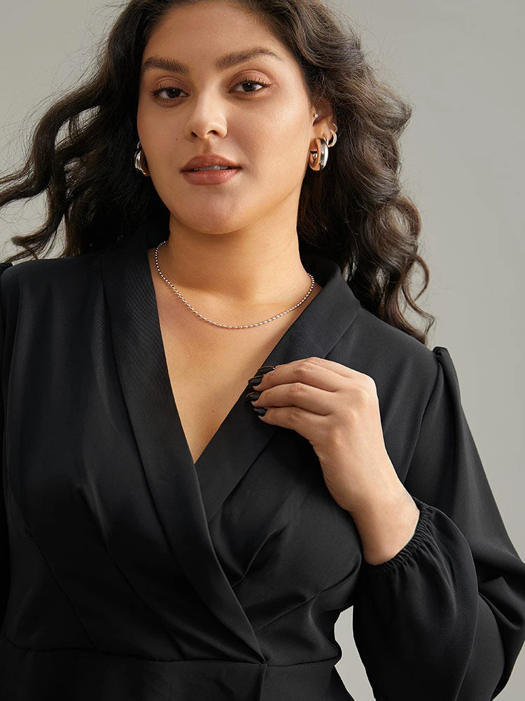 Static-Free Plain Pleated Wrap Blouse 8 Static-Free Plain Pleated Wrap Blouse - Image 6