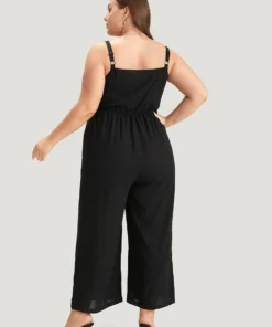 Striped Patchwork Pocket Button Detail Shirred Cami Jumpsuit 14 Striped Patchwork Pocket Button Detail Shirred Cami Jumpsuit -Clothing Shop 731840573 xb