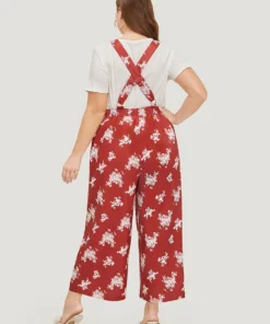 Floral Print Pocket Crossover Back Overall Jumpsuit -Clothing Shop 731916480 ub 7ddee6b1 3c3d 4306 8cdb adb99d647752