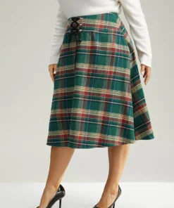 Plaid Lace Up Pocket Cropped Skirt 11 Plaid Lace Up Pocket Cropped Skirt -Clothing Shop 732904243 ai