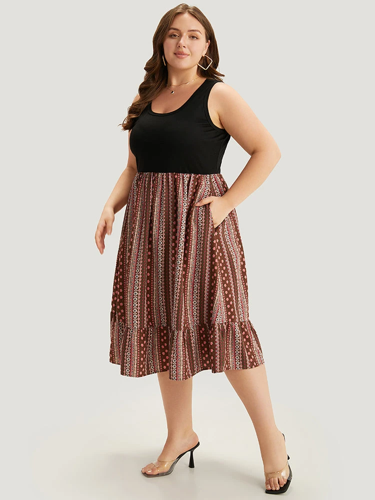 Supersoft Essentials Bandana Print Patchwork Pocket Ruffle Hem Tank Dress 17 Supersoft Essentials Bandana Print Patchwork Pocket Ruffle Hem Tank Dress - Image 15