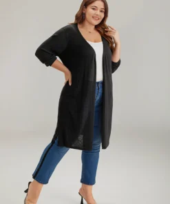 Supersoft Essentials Ties Open Front Split Side Cardigan -Clothing Shop 734105960 wt
