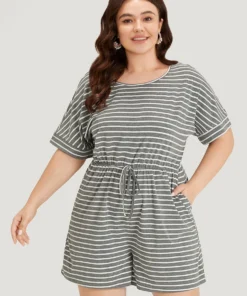 Striped Print Pocket Ties Elastic Waist Jumpsuit -Clothing Shop 734935543 rg 7ee45dce d2b3 448d b95b bf7df410cf4b