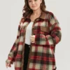 Plaid Button Up High Low Hem Blouse -Clothing Shop 736251412 rd