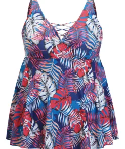 Tropical Print Wrap Ruffles Crisscross Swim Dress -Clothing Shop 737407158 gt a975aa7d 9225 4f26 9cc4 550b6a0f79b6
