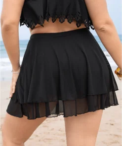 Plain Mesh Ruffle Tiered Swim Skirt 17 Plain Mesh Ruffle Tiered Swim Skirt -Clothing Shop 737602866 se