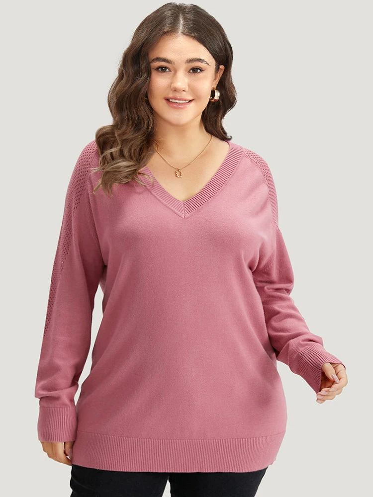 Supersoft Essentials Solid Cut Out Patchwork Pullover 3 Supersoft Essentials Solid Cut Out Patchwork Pullover