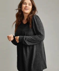 Plain Heather Plicated Detail T-shirt 35 Plain Heather Plicated Detail T-shirt -Clothing Shop 740043389 qo fe2caf8f ad0e 44f2 a24e d1a3ec0c0c05