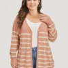Supersoft Essentials Striped Pocket Button Through Cardigan -Clothing Shop 741406284 zh